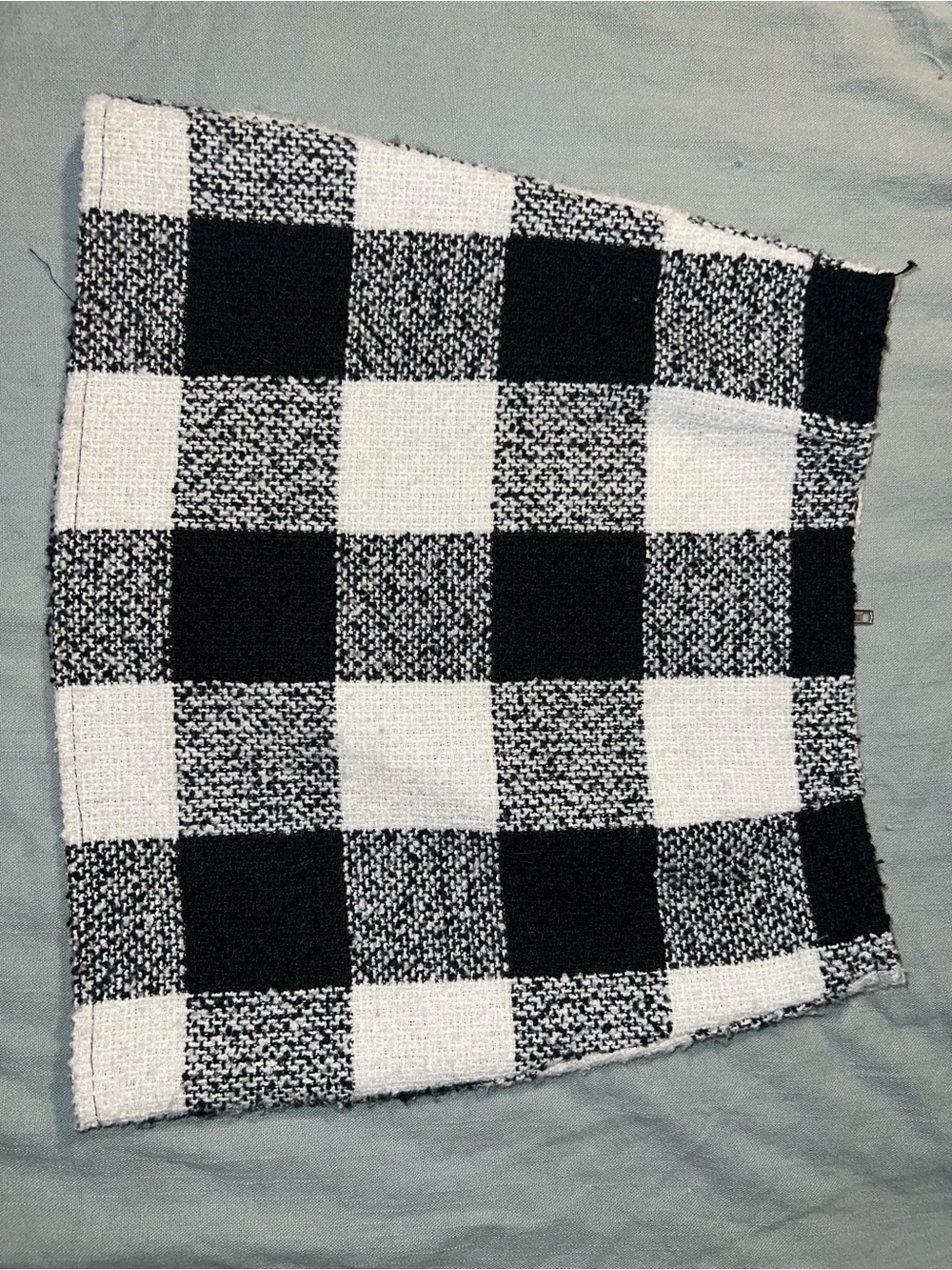 Kids Black & White Check Knit Skirt